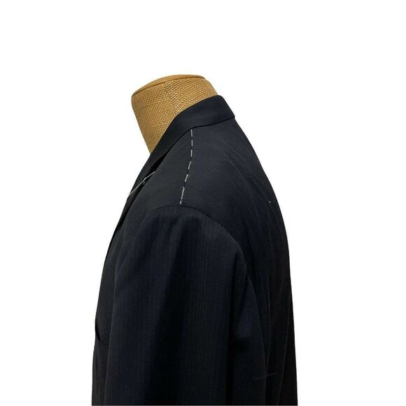 NWT ISAIA NAPOLI Sports Coat Blue Striped Wool STEWART‎ Size 48 L Long $2295 - Picture 5 of 10